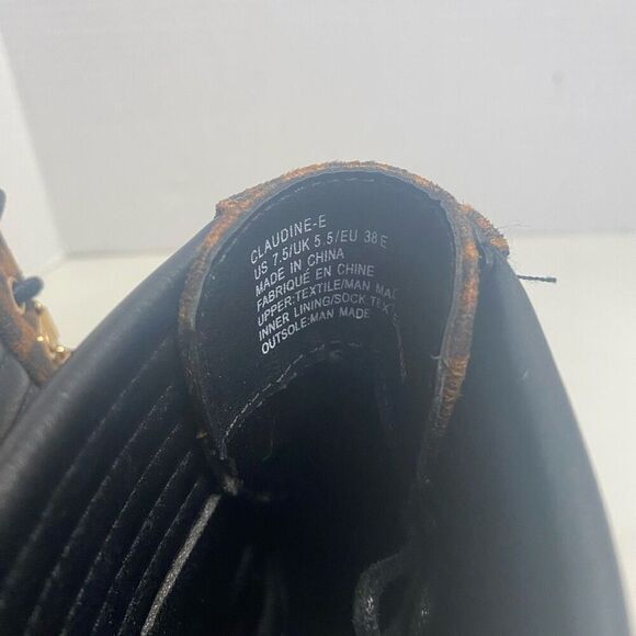 JUST FAB Women’s Claudine E Booties‎ Leopard Black Lace Up Boots - Picture 9 of 11